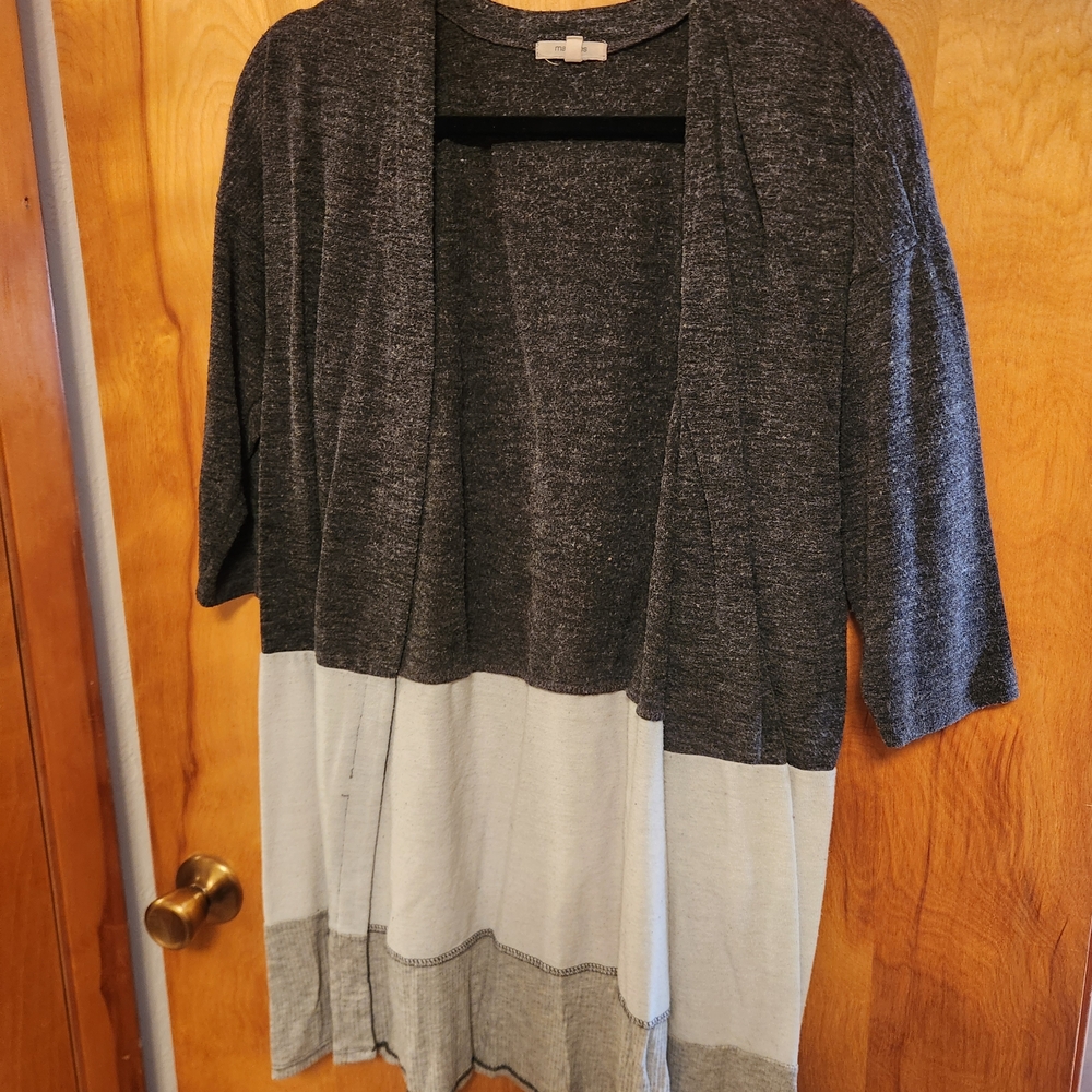 Gray and Cream Women's Sweater